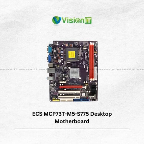 NVidia Chipset ECS MCP73T M5 S775 motherboard with DDR2 RAM and CPU support for desktop use