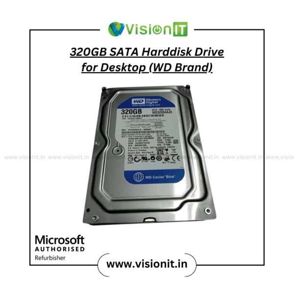 Western Digital 320GB SATA harddisk drive built for desktops, offering dependable data storage and efficient daily performance.