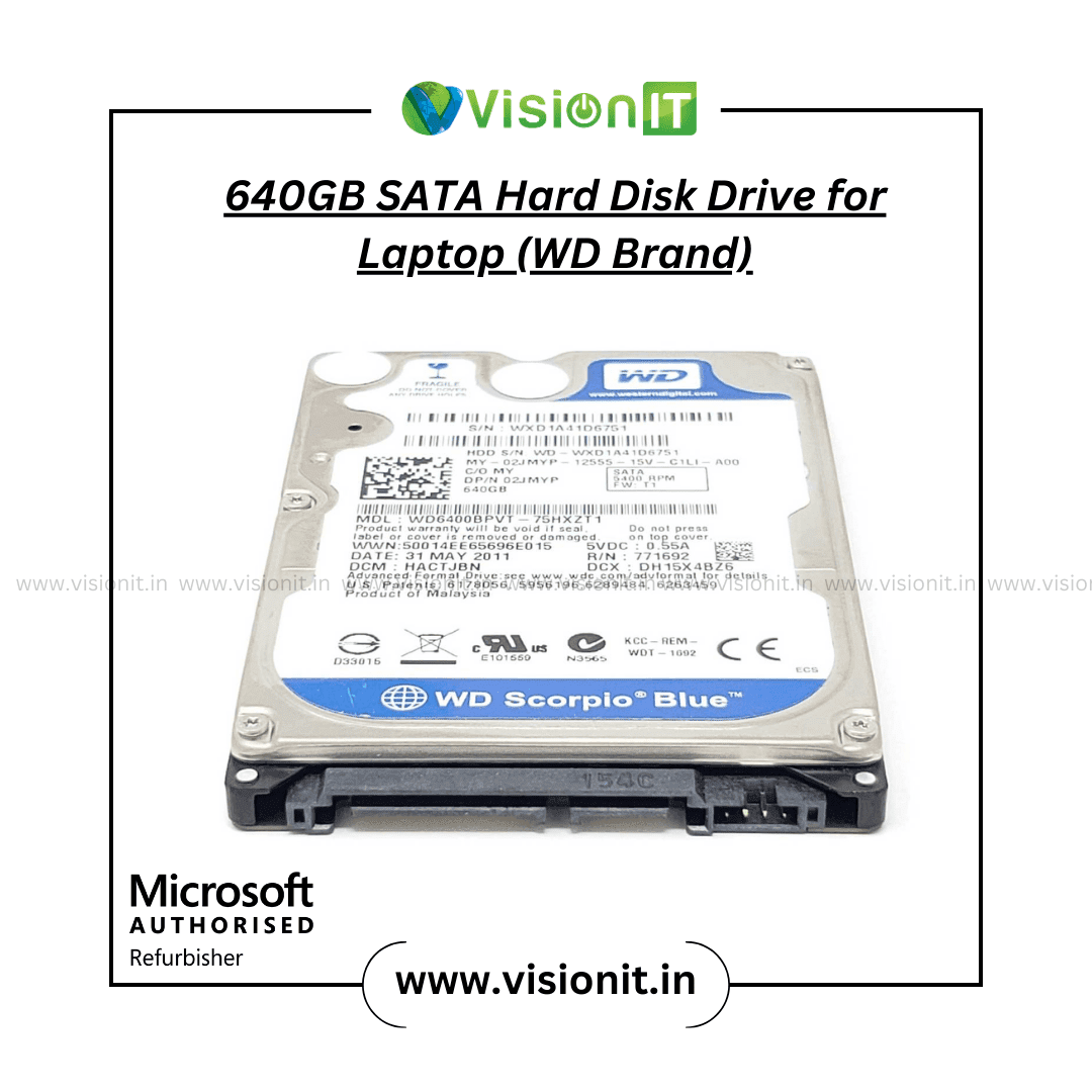 640GB WD SATA Hard Disk Drive for Laptop – Reliable & High-Capacity Storage