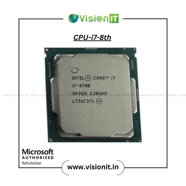 Intel Core i7-8th Generation Processor – High-speed CPU for gaming, editing & professional tasks.
