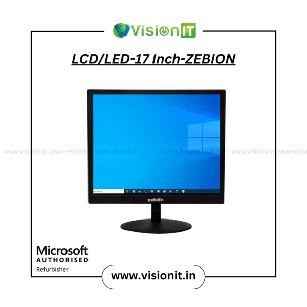 Zebion 17-inch LCD/LED monitor with a vibrant display, energy-efficient design, and a durable build.