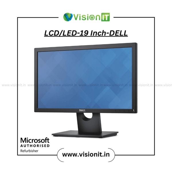 Dell 19-inch refurbished LCD/LED monitor with HDMI and VGA ports for office use