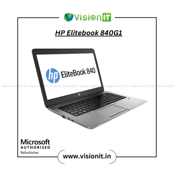 Refurbished HP EliteBook 840 G1 displayed in HD image capturing business appeal | High resolution image