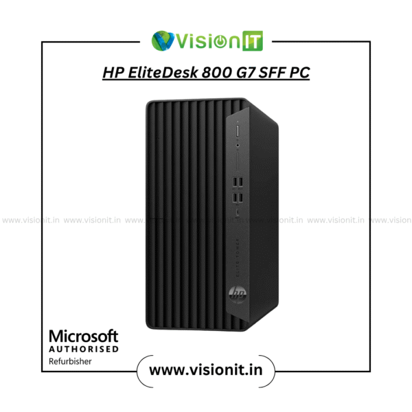 HP EliteDesk 800 G7 SFF PC with 10th Gen Intel Core i5 processor, 16GB DDR4 RAM, 512GB SSD storage, and Windows 11 Pro for compact office computing