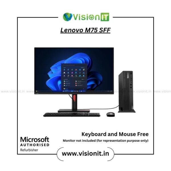 Lenovo ThinkCentre M75 SFF with Ryzen 5 3rd Gen, 16 GB DDR4 RAM, and 512 GB SSD — performance-focused mini desktop