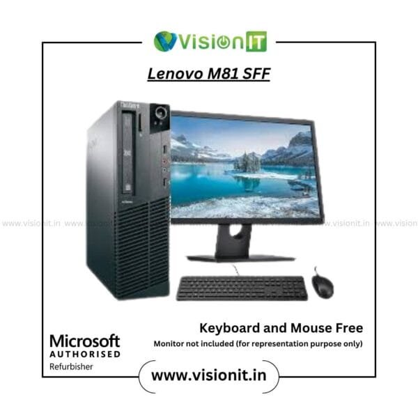 Lenovo ThinkCentre M81 SFF with 2nd Gen Core i5, 8 GB DDR3, and 256 GB SSD — refurbished mini PC