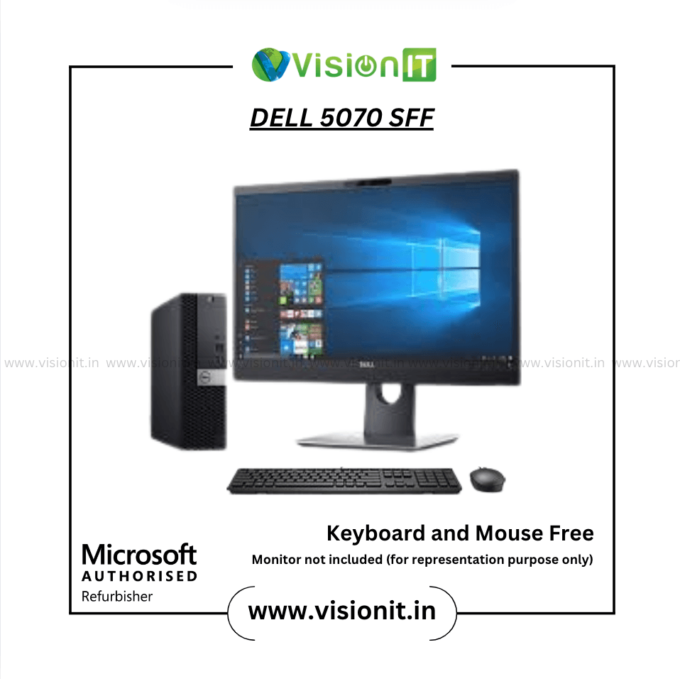 Dell OptiPlex 5070 Small Form Factor PC with Intel 9th Gen CPU, SSD support, and high RAM capacity for office efficiency