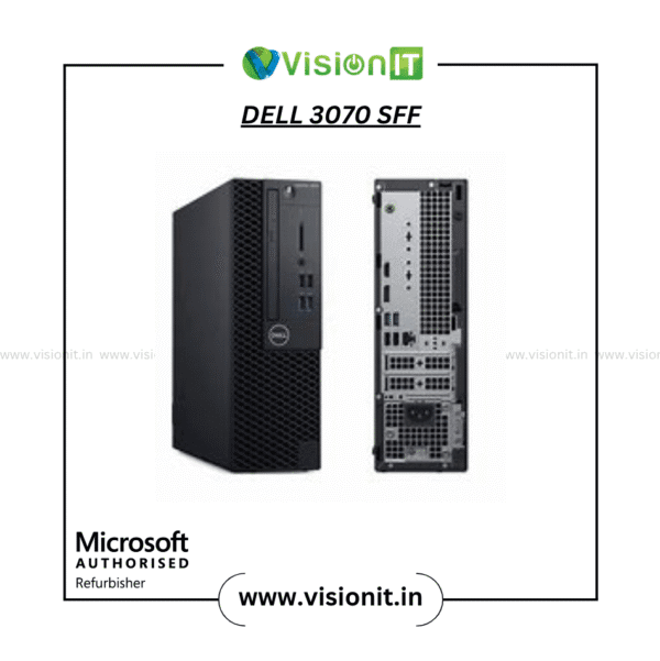 Dell OptiPlex 3070 SFF PC with 9th Gen Intel Core, compact design, SSD and RAM upgradeable for office use