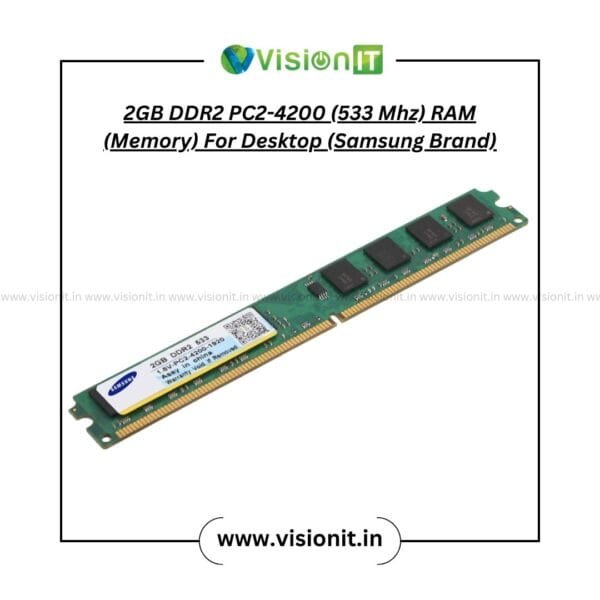 2GB DDR2 PC2-4200 533 MHz RAM for Desktop – 240-pin memory module compatible with Intel and AMD DDR2 motherboards
