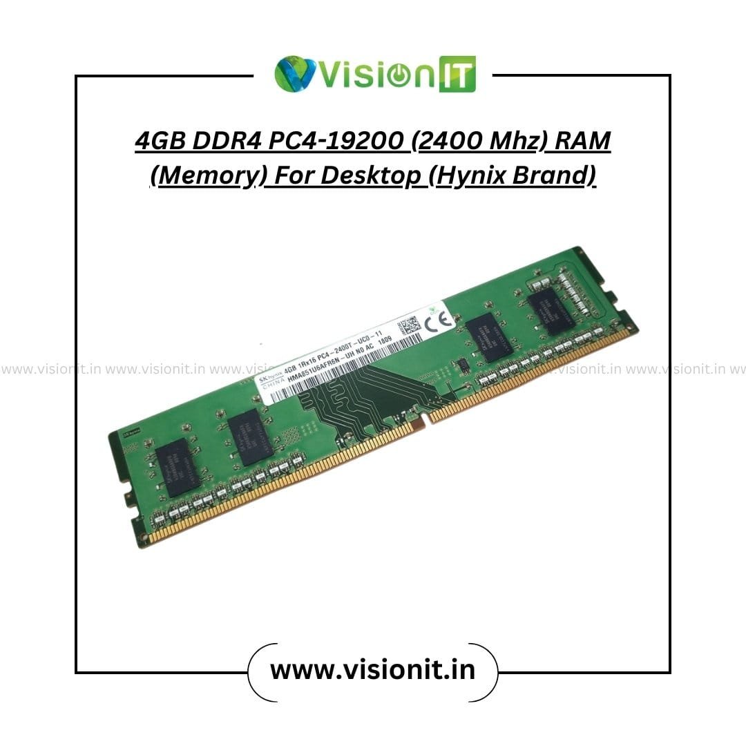 4GB DDR4 2400 MHz PC4-19200 RAM Module for Desktop PCs by Vision IT