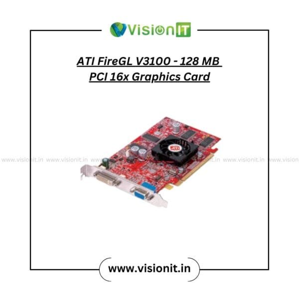 ATI FireGL V3100 128MB PCIe workstation graphic card ideal for legacy CAD and 3D design applications.