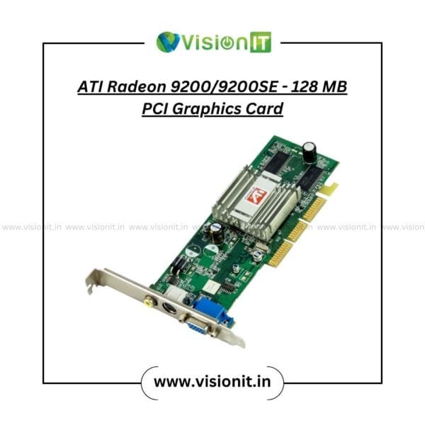 ATI Radeon 9200 128MB PCI Graphics Card for legacy PC upgrades and smooth video playback.