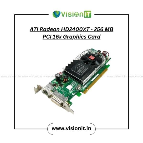 ATI Radeon HD2400XT 256MB PCI 16x Graphics Card for HD video playback and office productivity.