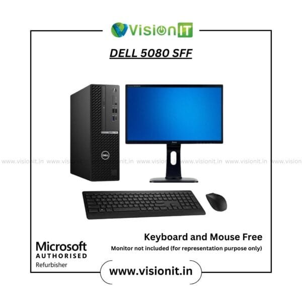 Dell OptiPlex 5080 SFF PC certified refurbished desktop with compact design and 10th Gen Intel Core processor