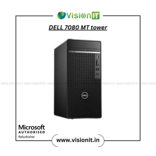 Refurbished Dell OptiPlex 7080 MT PC with 10th Gen Intel Core i5/i7, SSD, upgradable DDR4 RAM, and Windows 10 Pro