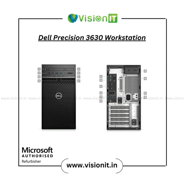 Refurbished Dell Precision 3630 Workstation with Xeon processor, 64GB RAM support, SSD/HDD storage for CAD and design professionals