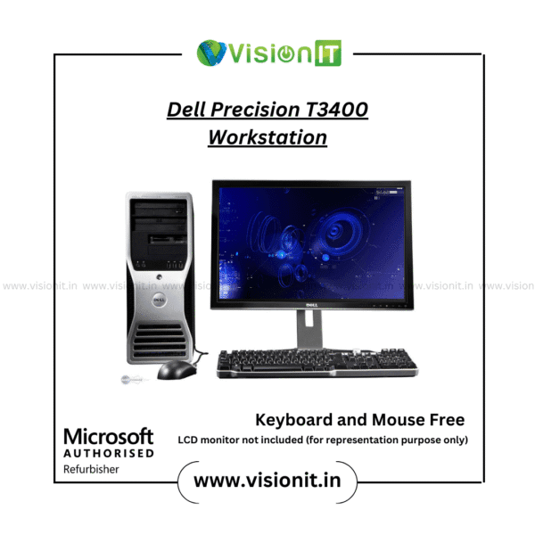 Refurbished Dell Precision T3400 Workstation – Intel Core 2 Duo/Quad, 375W PSU, PCIe GPU, office desktop PC