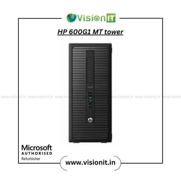 Refurbished HP ProDesk 600 G1 Microtower PC with up to 6th Gen Intel Core i7, DDR3 RAM, SSD/HDD storage, and business-ready design