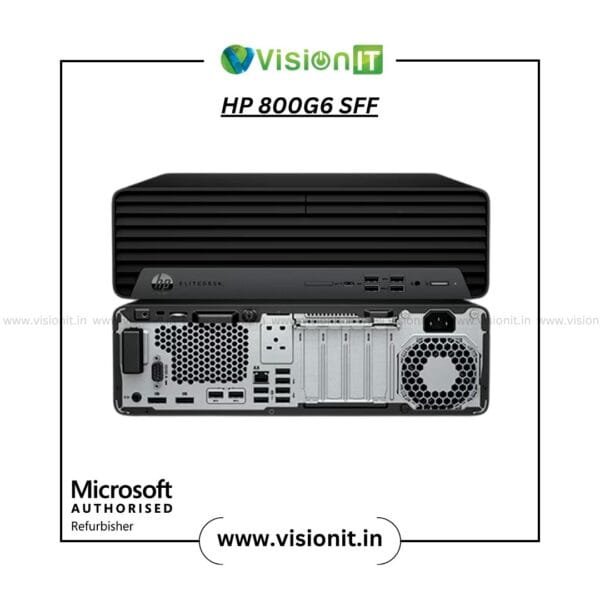 Refurbished HP EliteDesk 800 G6 SFF PC with Intel 10th-Gen Core i5-10500 (6-core, up to 4.5 GHz), 16 GB DDR4 RAM, 256 GB NVMe SSD, Intel UHD Graphics 630, and Windows 11 Pro