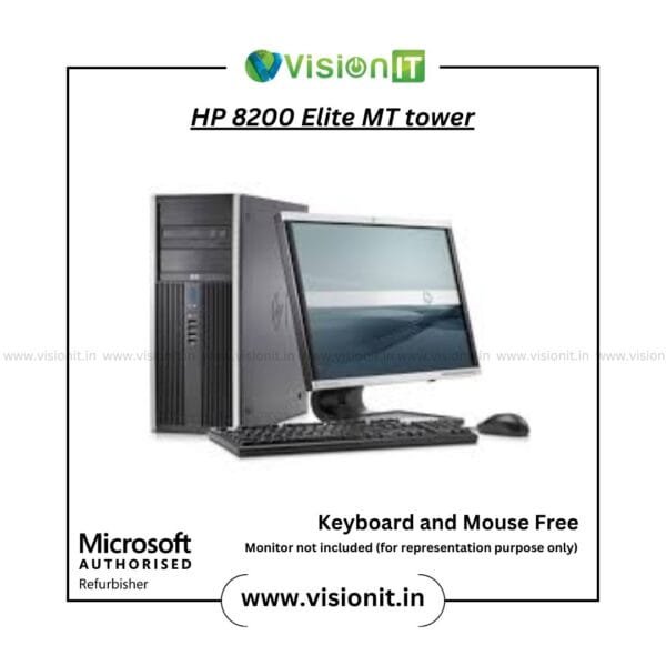 Refurbished HP Compaq 8200 Elite MT PC with Intel Core processor and compact MicroTower design