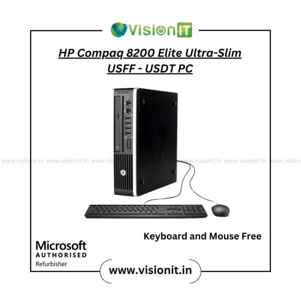 Refurbished HP Compaq 8200 Elite USDT PC – Compact Ultra-Slim Desktop with Intel Core 2nd Gen processors