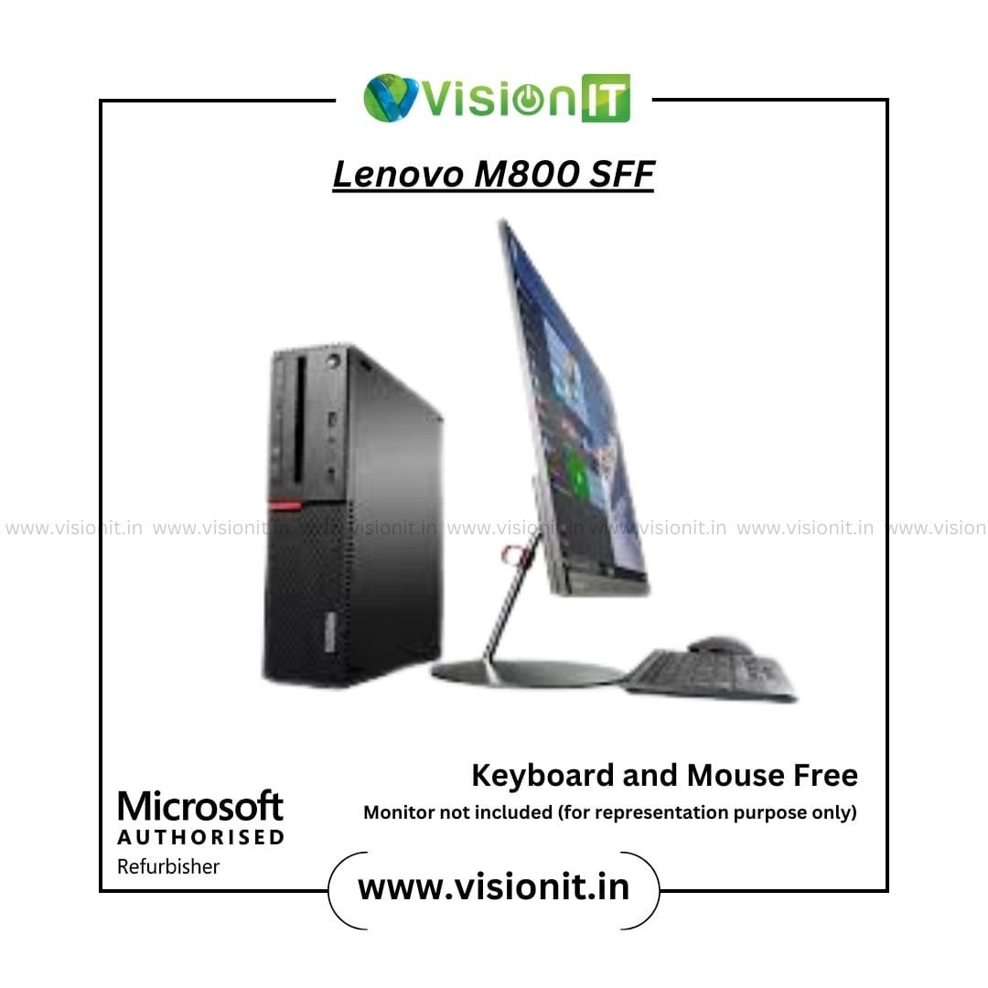Refurbished Lenovo ThinkCentre M800 SFF Desktop with Intel i5/i7 processor, DDR4 RAM, SSD, and Windows 10 Pro