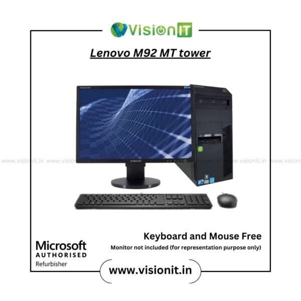 Refurbished Lenovo ThinkCentre M92 MT PC with Intel Core i3/i5/i7, SSD upgrade, and Windows 10 Pro