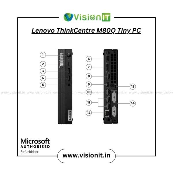 Lenovo ThinkCentre M80q Tiny PC with Intel Core i5-10500T, 16GB DDR4 RAM, and 500 GB HDD