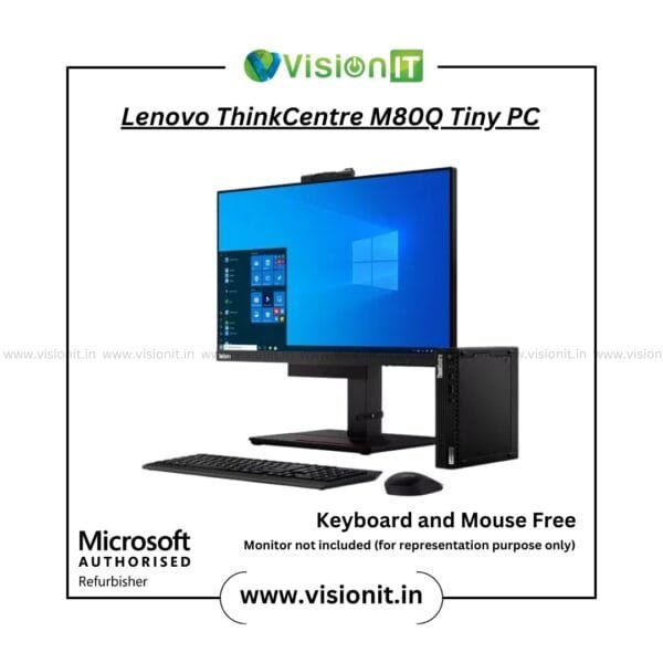 Lenovo ThinkCentre M80q Tiny PC with Intel Core i3-10300T, 8GB DDR4 RAM, and 256 GB NVMe SSD