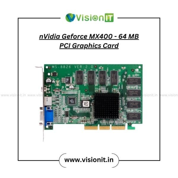 NVIDIA Geforce MX400 64MB PCI Graphics Card for stable legacy PC display and daily office work.