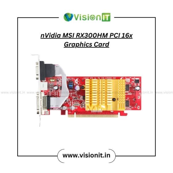 NVIDIA MSI RX300HM PCI 16x Graphic Card with 128MB memory and dual display support for upgrading legacy desktop systems in India.