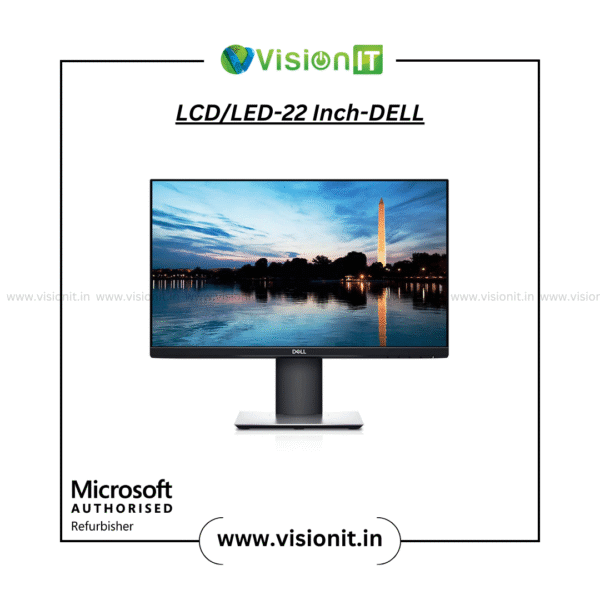 Dell 22-inch refurbished LCD/LED monitor vibrant large display