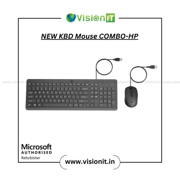 HP wired keyboard and mouse combo with ergonomic design
