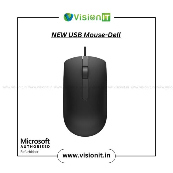Dell USB Mouse wired ergonomic high-precision optical