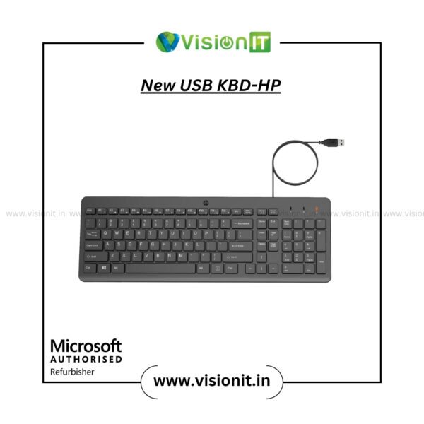 HP wired USB keyboard with ergonomic low-profile keys
