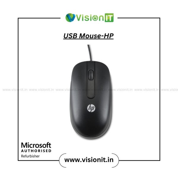 HP USB wired mouse with ergonomic design and precise optical tracking