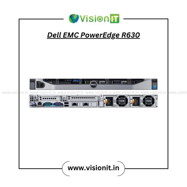 Refurbished Dell EMC PowerEdge R630 rack server with dual Xeon CPUs, ECC memory, and RAID for enterprise use