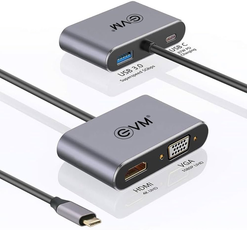 EVM USB 4 in 1 hub with 1.5 meter cable for connecting multiple USB devices to laptop or desktop
