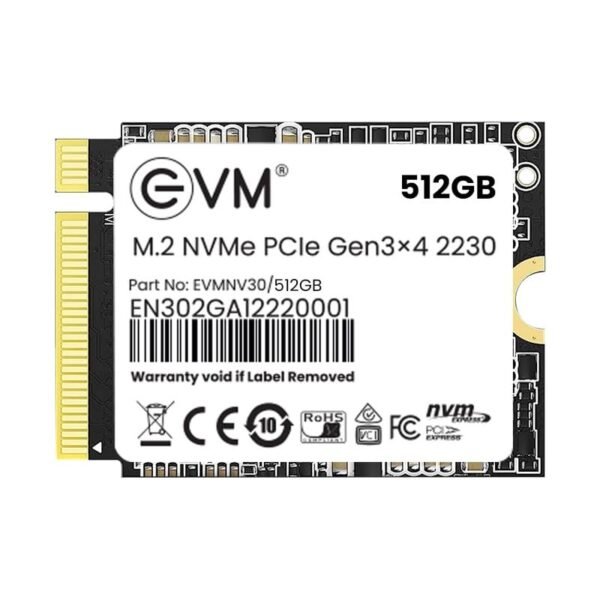 EVM 512GB M.2 NVMe PCIe 2230 SSD for compact laptops and desktops