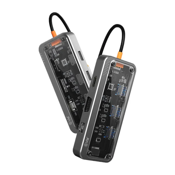 EVM Type-C 10 in 1 multiport hub adapter for laptop connectivity and device expansion