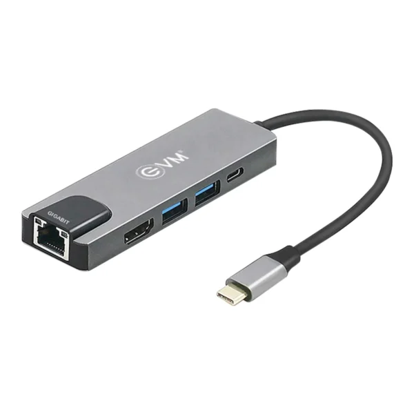 EVM Type-C 5 in 1 docking station multiport hub for laptop connectivity