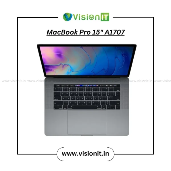 Apple MacBook Pro 15" A1707 i7 7th Gen 16GB 512GB top view with Touch Bar keyboard and trackpad
