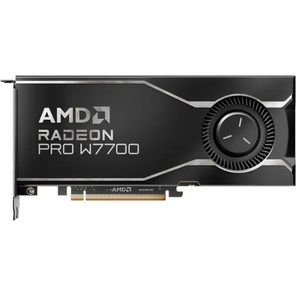 AMD Radeon Pro W7700 16GB professional graphics card for rendering, simulation, video editing and multi-display workstation use