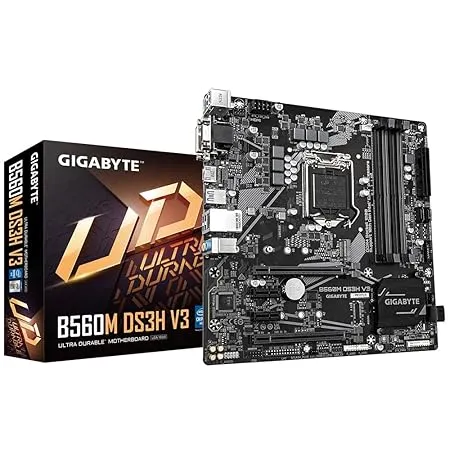 GIGABYTE B560 M DS3H V3 Intel B560 Micro ATX motherboard with LGA1200 socket and DDR4 support for desktop builds in India